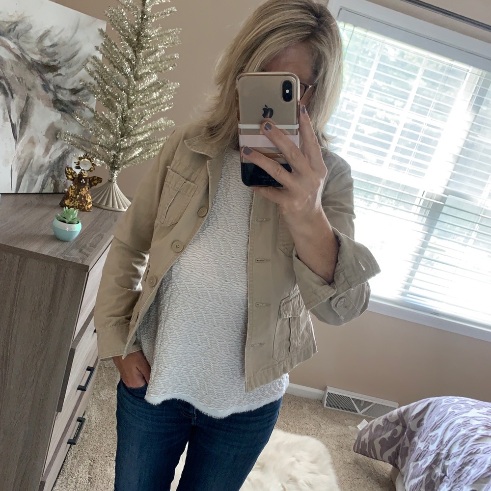 Periscope Cream Distressed Jacket